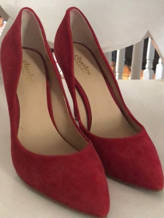 Charles By Charles David Shoes - Charles By Charles David Cherry Red Suede Stiletto Pumps, Sz 11M
